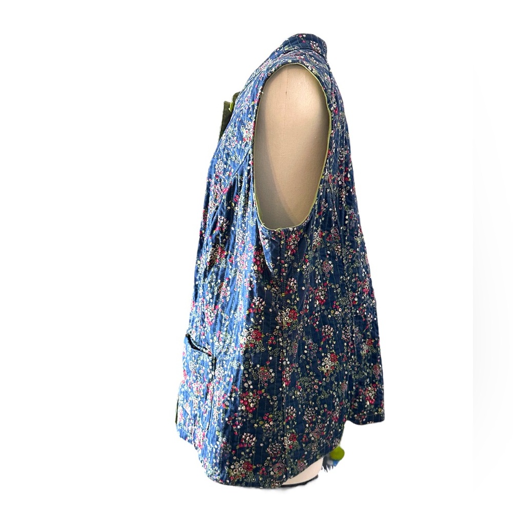 CJ Banks Reversible Floral and‎ Green Vest Women Double-Sided size 1X (A22) - Picture 6 of 11